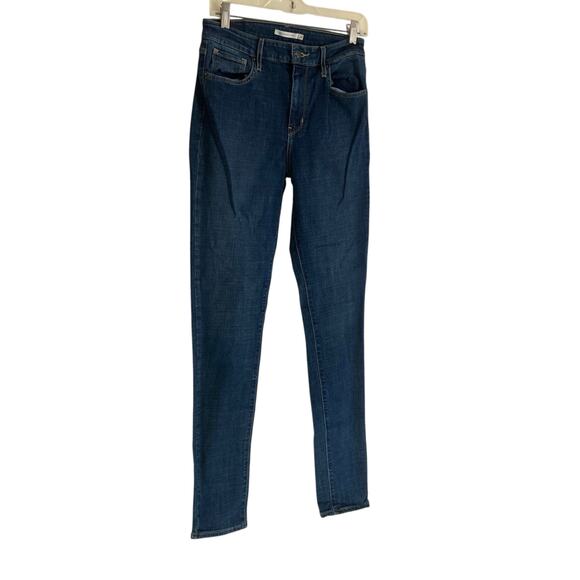 Levis 721 Blue Story High Rise Skinny Dark Wash Tailored Stretchy Jeans Size 29 - Picture 3 of 15
